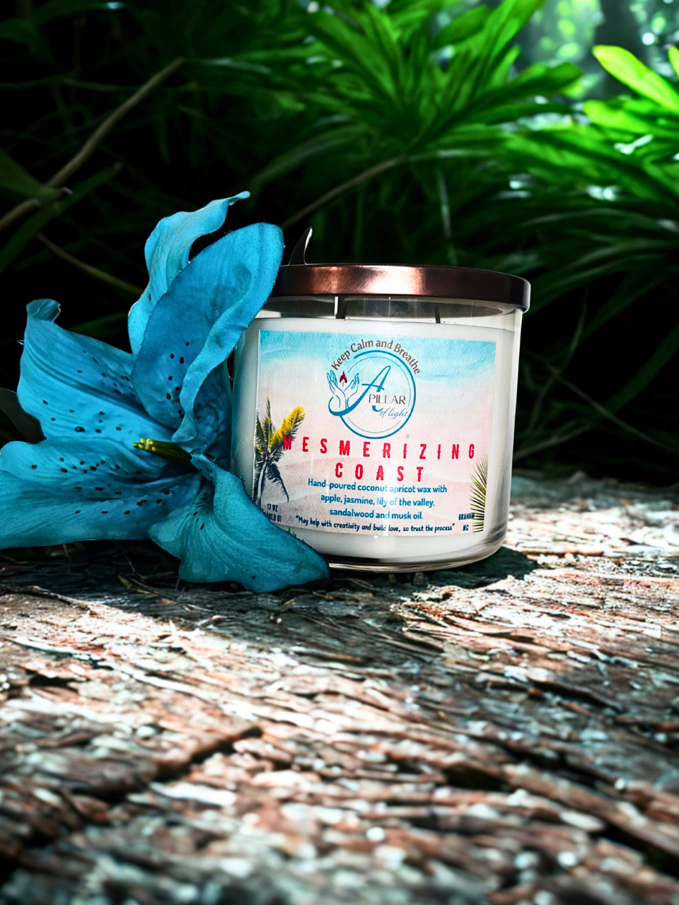 Mesmerizing Coast Coconut-Apricot Candle with honeydew melon, apple and jasmine - coastal serenity aromatherapy candle