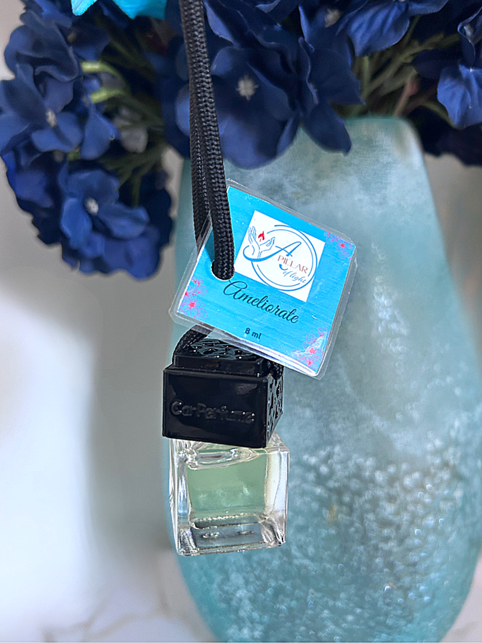 Luxury car fragrance diffuser - easy to use hang and enjoy design fits perfectly without obstructing view
