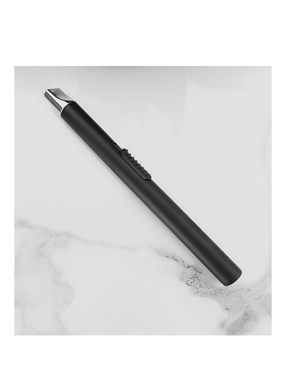 Black  USB LIGHTER on a marble surface