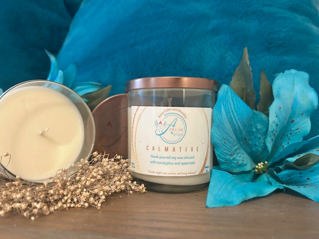 Calmative Soy Candle with Eucalyptus & Spearmint - premium home fragrance