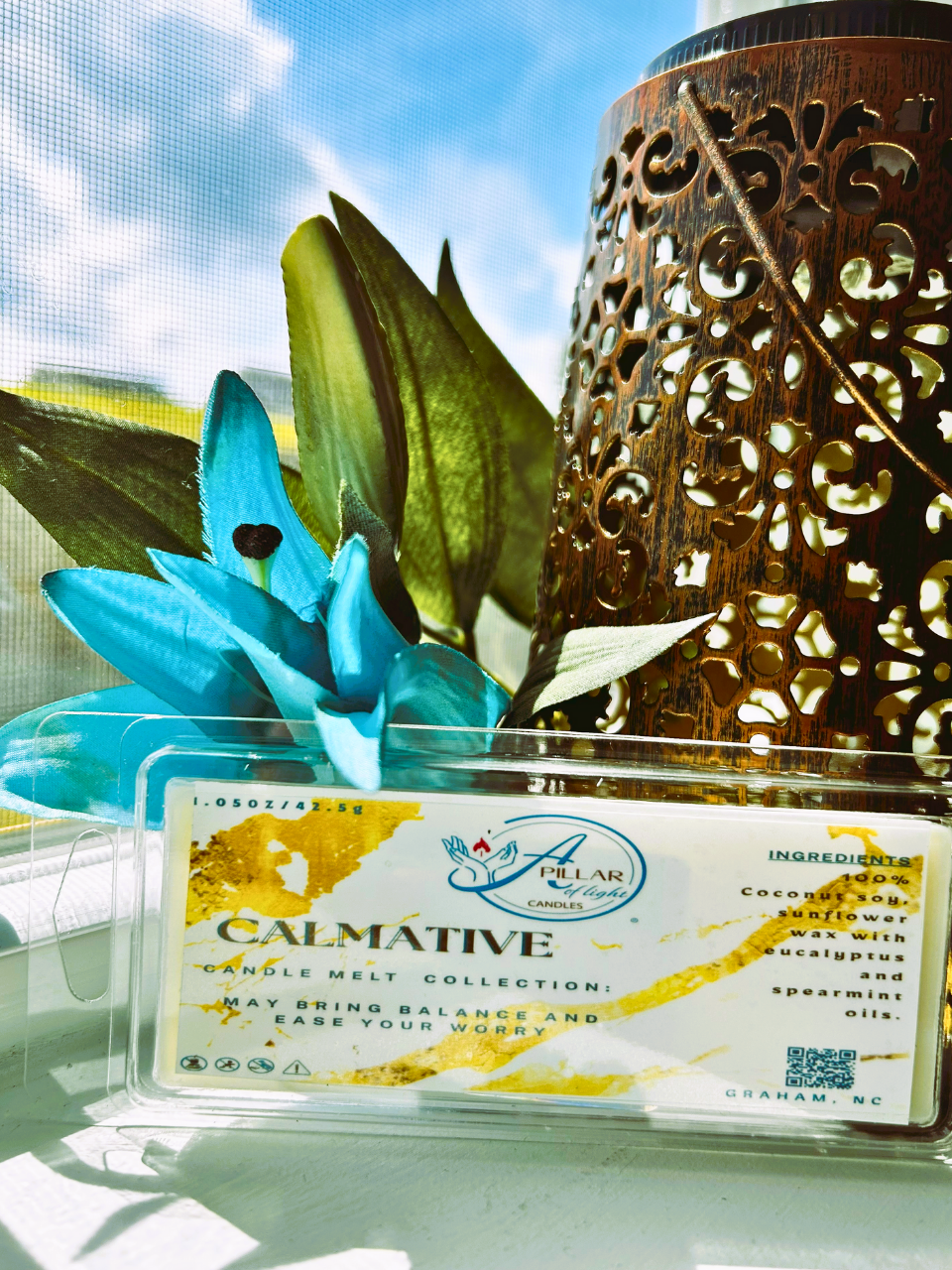 Premium snap bar wax melts with Eucalyptus and spearmint notes - eco-friendly handcrafted home fragrance by A Pillar of Light