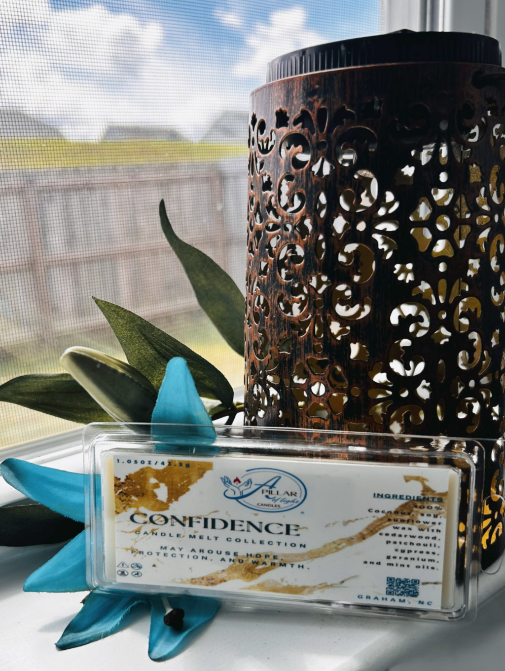 Aromatherapy  holistic snap bar wax melts with cedarwood, cypress, patchouli, and mint, blend - clean burning eco-friendly home fragrance