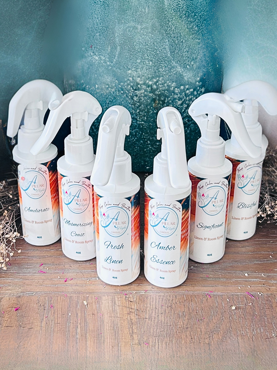 Room & Linen Spray 4oz by A Pillar of Light - luxury odor eliminator spray for fresh long-lasting home fragrance