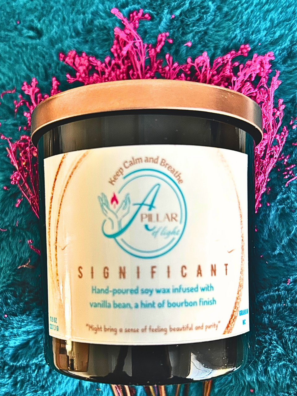 Significant Soy Candle with vanilla bean and bourbon - hand-poured luxury candle for meaningful moments and self-worth