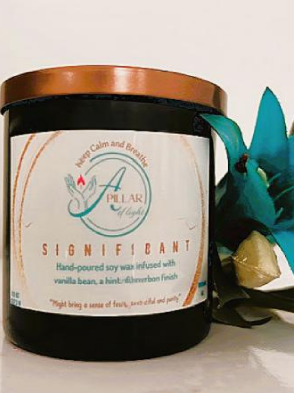Premium 8 oz Significant candle featuring creamy vanilla bean and rich smoky bourbon for cozy romantic settings