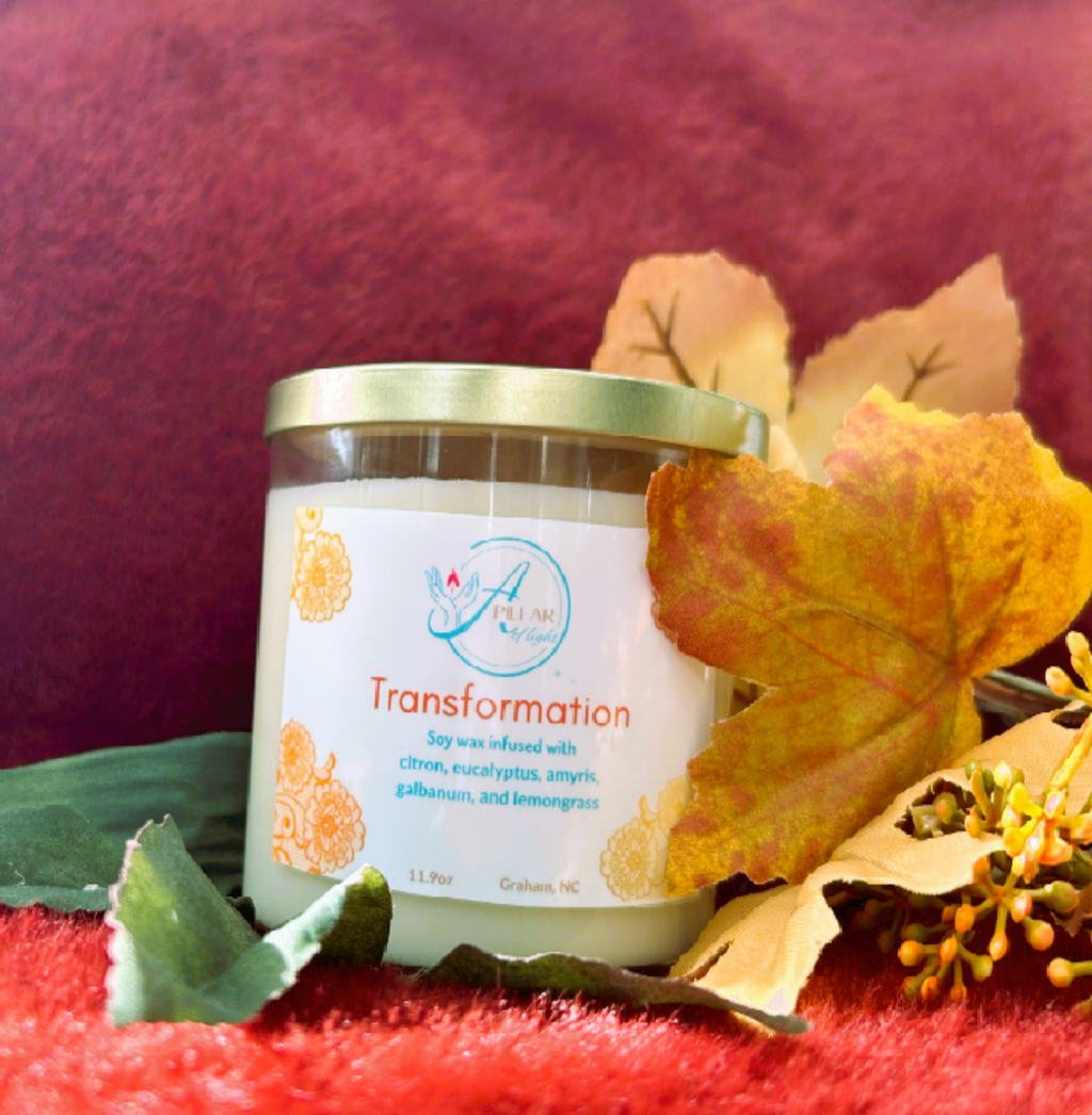 Transformation Collection candle featuring zesty citron, revitalizing eucalyptus, and uplifting lemongrass aromatherapy blend